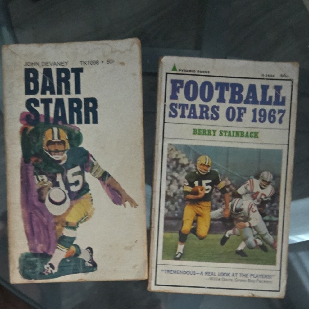 Football Stars of 1967 & Bart Starr Paperback Book Lot  2nd Printing!